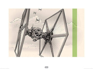 Pyramid Star Wars Episode VII TIE Fighter Pencil Art Kunstdruck 60x80cm | Yourdecoration.de