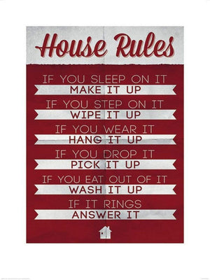 Pyramid House Rules Kunstdruck 60x80cm | Yourdecoration.de