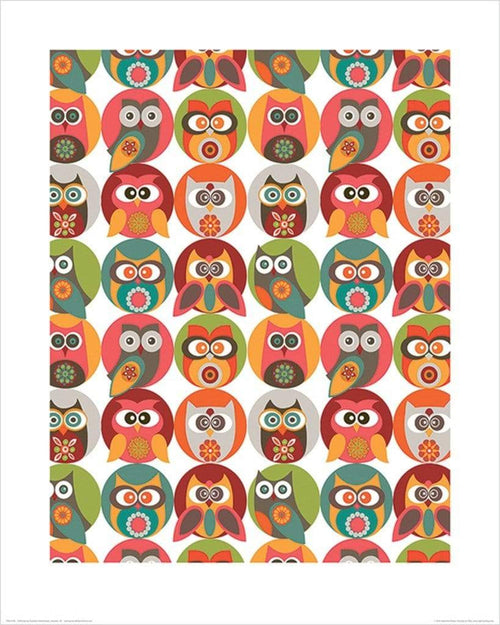 Pyramid Valentina Ramos Owls Family Kunstdruck 40x50cm | Yourdecoration.de