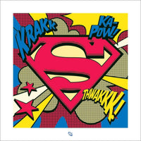 Pyramid Superman Pop Art Shield Kunstdruck 40x40cm | Yourdecoration.de