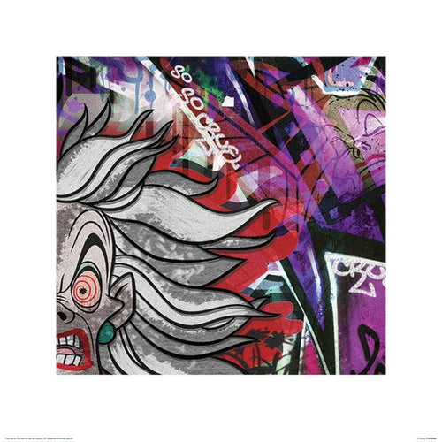 Pyramid Cruella Deville Graffiti Kunstdruck 40x40cm | Yourdecoration.de