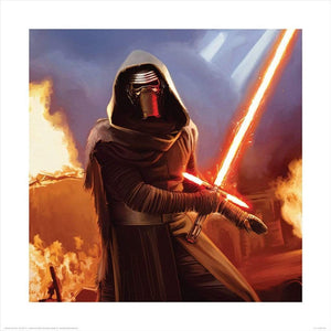 Pyramid Star Wars Episode VII Kylo Ren Fire Kunstdruck 40x40cm | Yourdecoration.de