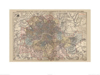 Pyramid Stanfords Map of the County of London 1888 Kunstdruck 60x80cm | Yourdecoration.de