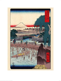 Pyramid Hiroshige Ichkoku Bridge in the Eastern Capital Kunstdruck 60x80cm | Yourdecoration.de
