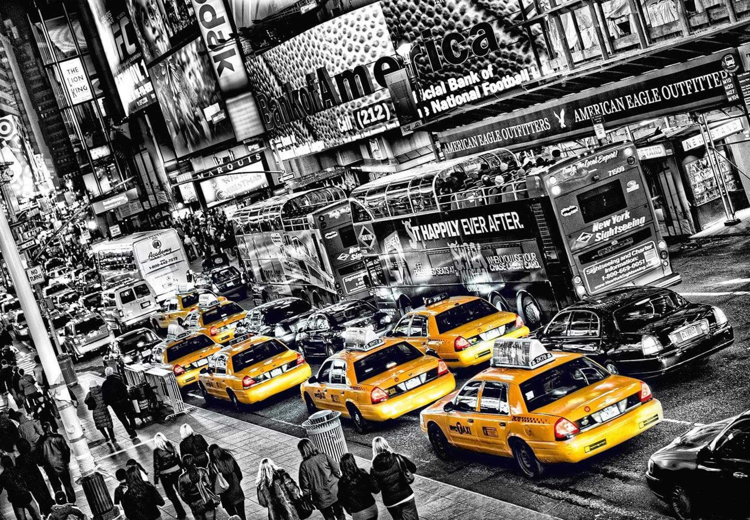 Fototapete - Cabs Queue 366x254cm - Papiertapete