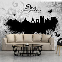 Fototapete - Paris Is Always a Good Idea Black and White - Vliestapete