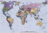 Komar World Map Fototapete 270x188cm | Yourdecoration.de