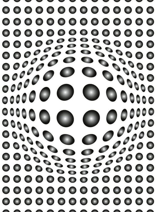 Wizard+Genius Dots Black And White Vlies Fototapete 192x260cm 4-bahnen | Yourdecoration.de