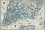 Wizard+Genius Old Vintage City Map New York Vlies Fototapete 384x260cm 8-bahnen | Yourdecoration.de