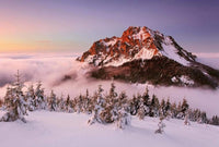 Wizard+Genius Snowy Mountain Peak Vlies Fototapete 384x260cm 8-bahnen | Yourdecoration.de
