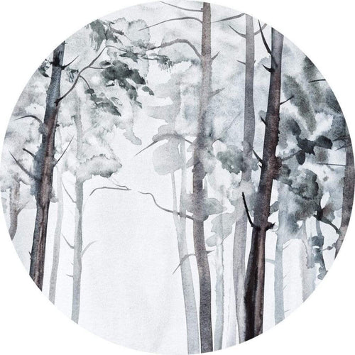 Wizard+Genius Watercolour Forest Vlies Fototapete 140x140cm rund | Yourdecoration.de