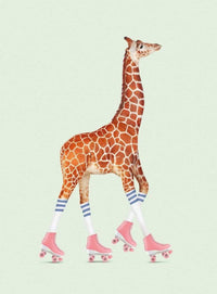 Wizard+Genius Rollerscating Giraffe Vlies Fototapete 192x260cm 4-bahnen | Yourdecoration.de