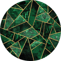 Wizard+Genius Dark Green Emeralds Vlies Fototapete 140x140cm rund | Yourdecoration.de