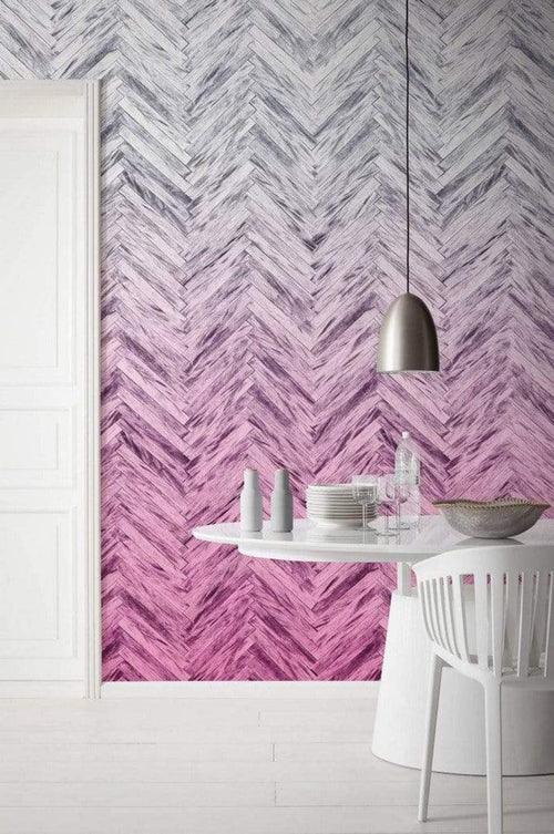 Komar Herringbone Pink Vlies Fototapete 400x250cm 4-bahnen Sfeer | Yourdecoration.de