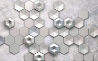 Komar Hexagon Concrete Vlies Fototapete 400x250cm 4-bahnen | Yourdecoration.de