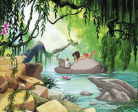 Komar Jungle Book Swimming Weissh Baloo Fototapete 368x254cm 8-delig | Yourdecoration.de