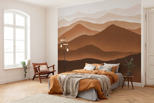 Komar Macchiato Mountains Vlies Fototapete 300x250cm 6 bahnen interieur | Yourdecoration.de