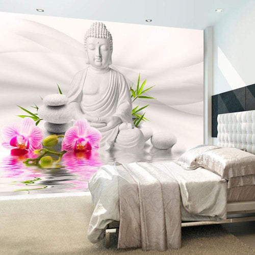Artgeist Buddha and Orchids Vlies Fototapete Interieur | Yourdecoration.de