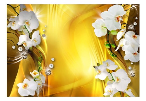 Fototapete - Orchid in Gold - Vliestapete