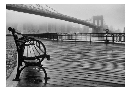 Fototapete - A Foggy Day on the Brooklyn Bridge - Vliestapete