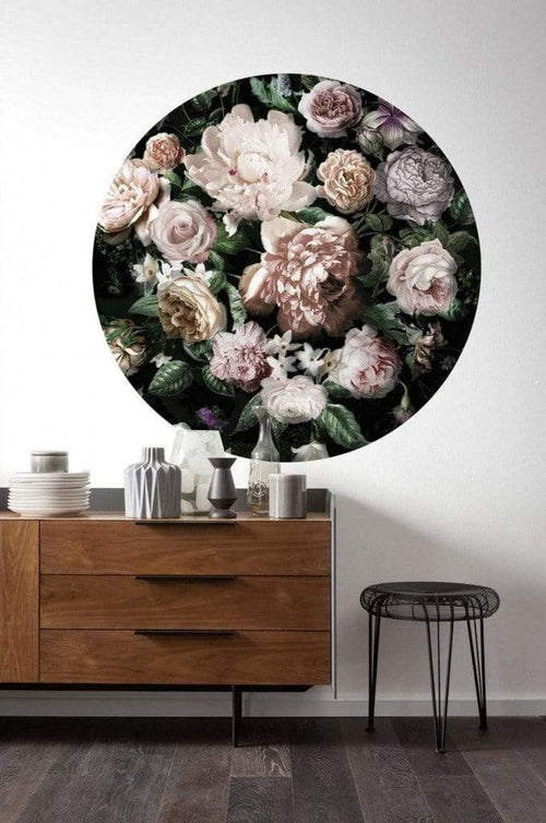 Komar Flower Couture Vlies Fototapete 125x125cm Rund Sfeer | Yourdecoration.de