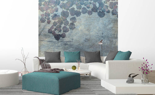 Dimex Blue Leaves Abstract Fototapete 225x250cm 3-bahnen interieur | Yourdecoration.de