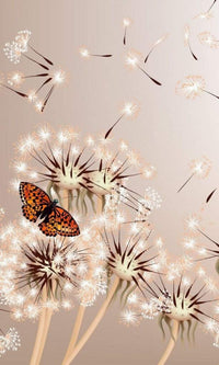 Dimex Dandelions and Butterfly Fototapete 150x250cm 2-Bahnen | Yourdecoration.de