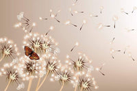 Dimex Dandelions and Butterfly Fototapete 375x250cm 5-Bahnen | Yourdecoration.de