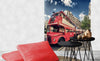 Dimex Double Decker Bus Fototapete 225x250cm 3-Bahnen Sfeer | Yourdecoration.nl