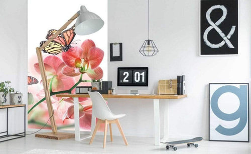 Dimex Orchids and Butterfly Fototapete 150x250cm 2-Bahnen Sfeer | Yourdecoration.de