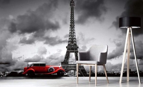 Dimex Retro Car in Paris Fototapete 375x250cm 5-Bahnen Sfeer | Yourdecoration.de