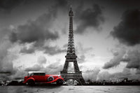 Dimex Retro Car in Paris Fototapete 375x250cm 5-Bahnen | Yourdecoration.de