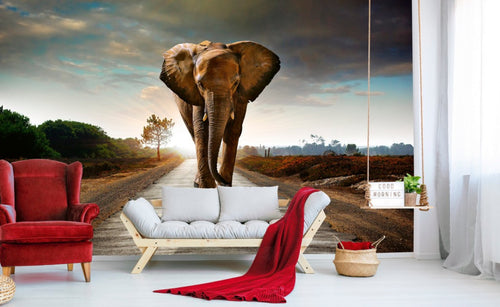 Dimex Walking Elephant Fototapete 375x250cm 5-Bahnen Interieur | Yourdecoration.de