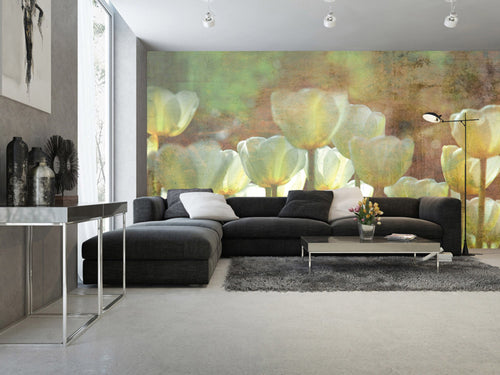 Dimex White Tulips Abstract Fototapete 375x250cm 5-bahnen interieur | Yourdecoration.de