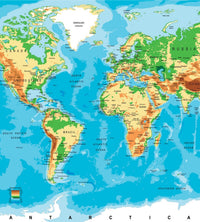 Dimex World Map Fototapete 225x250cm 3-Bahnen | Yourdecoration.de