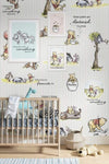 Komar Winnie Pooh Stripes Vlies Fototapete 200x280cm 4-bahnen Interieur | Yourdecoration.de