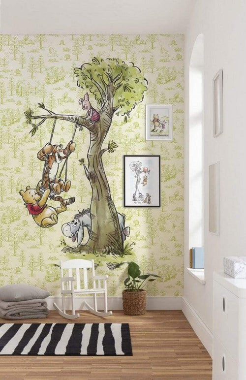 Komar Winnie Pooh in the wood Vlies Fototapete 200x280cm 4-bahnen Interieur | Yourdecoration.de