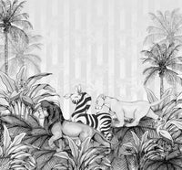 Komar Lion King Monochrome Vlies Fototapete 300x280cm 6-bahnen | Yourdecoration.de