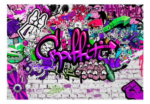 Fototapete - Purple Graffiti - Vliestapete