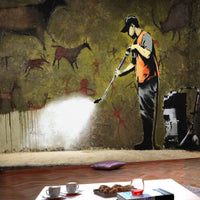 Fototapete - Banksy Cave Painting - Vliestapete