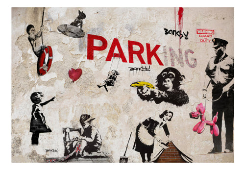 Fototapete - Banksy Graffiti Collage - Vliestapete