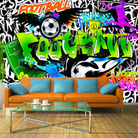 Fototapete - Football Graffiti - Vliestapete