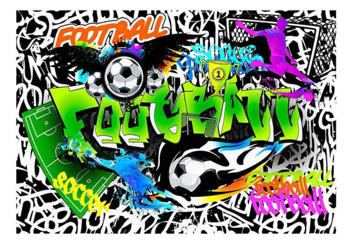 Artgeist Football Graffiti Vlies Fototapete | Yourdecoration.de