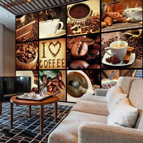Artgeist Coffee Collage Vlies Fototapete Interieur | Yourdecoration.de