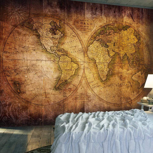 Artgeist World on Old Map Vlies Fototapete Interieur | Yourdecoration.de