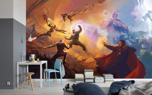 Komar Avengers Epic Battles Two Worlds Vlies Fototapete 500x280cm 10-Bahnen Sfeer | Yourdecoration.nl