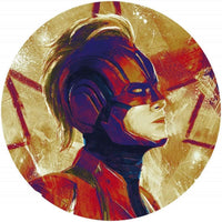 Komar Avengers Painting Captain Marvel Helmet Zelfklevend Fototapete 125x125cm Rund | Yourdecoration.de