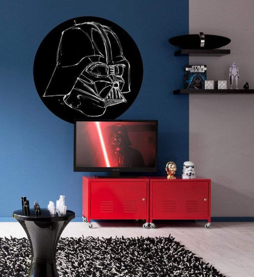 Komar Star Wars Ink Vader Zelfklevend Fototapete 128x128cm Rund Interieur | Yourdecoration.de