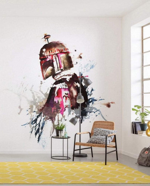 Komar Star Wars Watercolor Boba Fett Vlies Fototapete 250x280cm 5-Bahnen Sfeer | Yourdecoration.nl