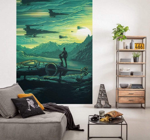 Komar Star Wars X-Wing Assault Takodana Vlies Fototapete 200x280cm 4-Bahnen Sfeer | Yourdecoration.nl